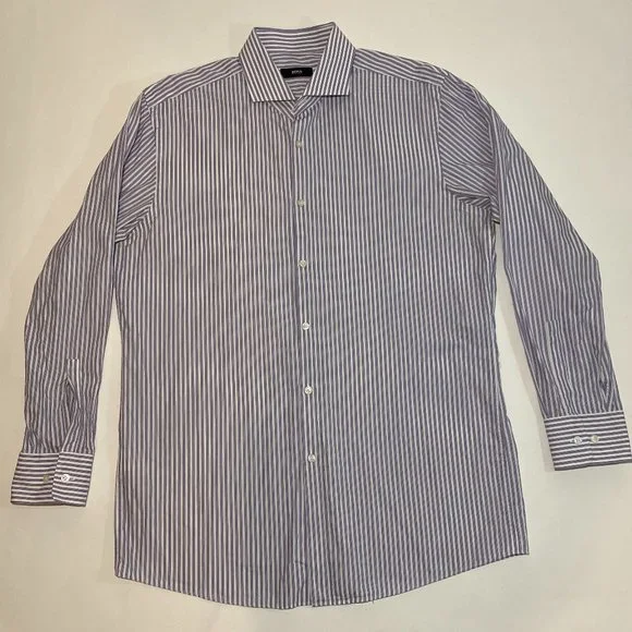 Hugo Boss | Shirts | Hugo Boss Sharp Fit Purple Striped Long Sleeve Button  Up Dress Shirt Mens Size | Poshmark